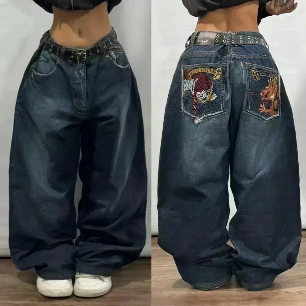 Black Baggy Y2K Jeans