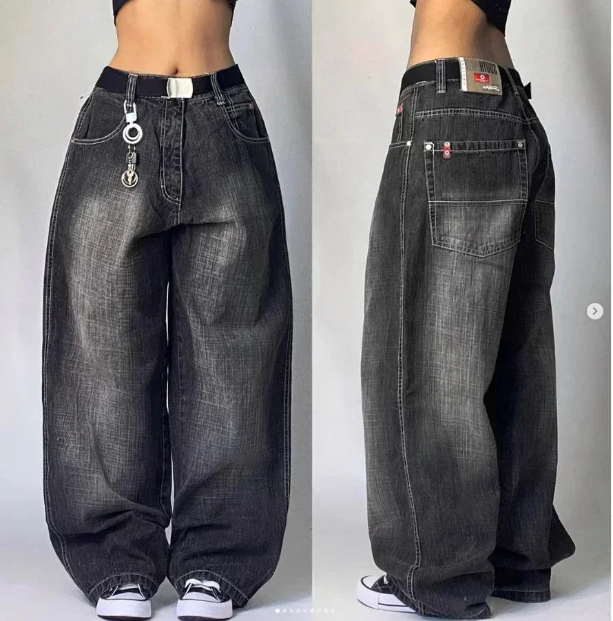 Black Baggy Y2K Jeans