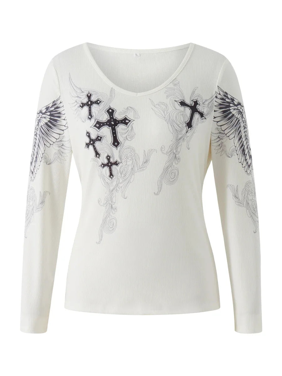 Cross Wings Long Sleeve Tee