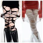 Black Ripped Mesh Tights