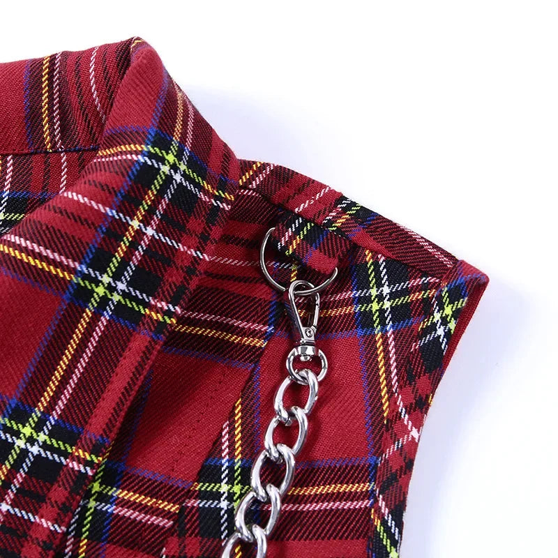 Plaid Chain Crop Cami