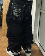Black Baggy Y2K Jeans