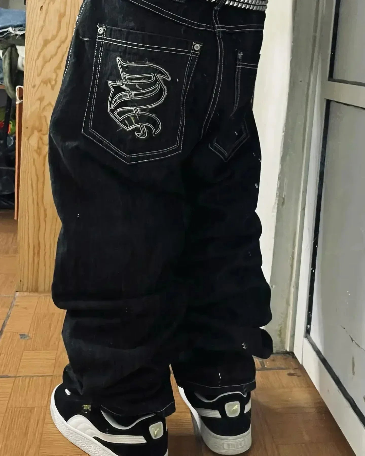 Black Baggy Y2K Jeans