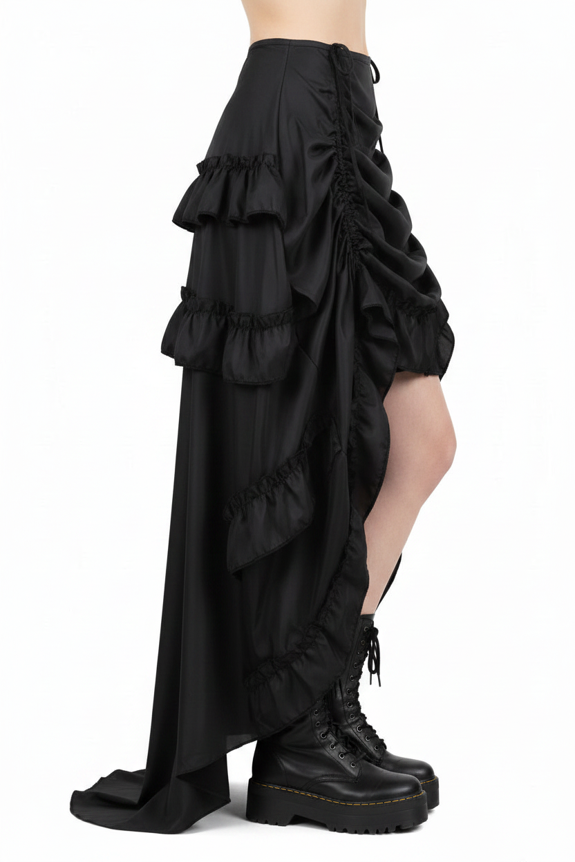 Red High Low Gothic Skirt