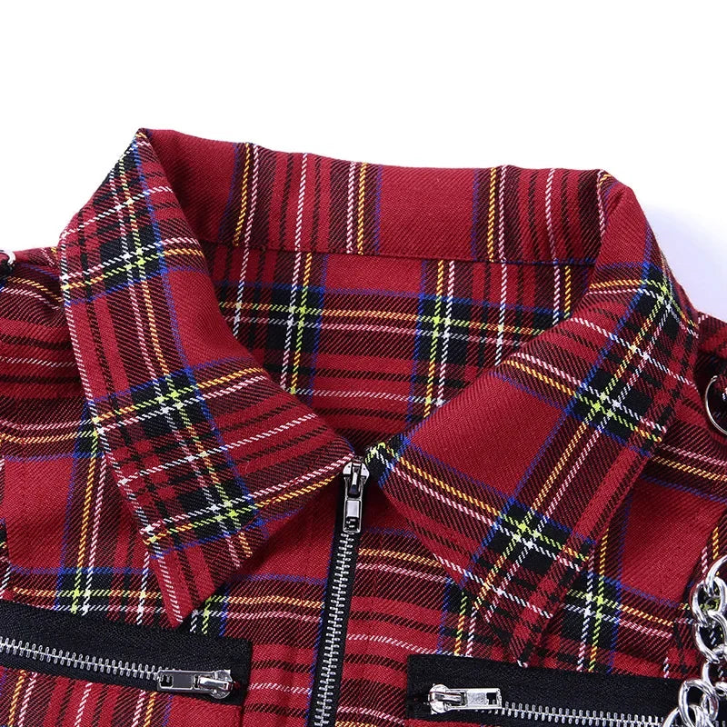 Plaid Chain Crop Cami