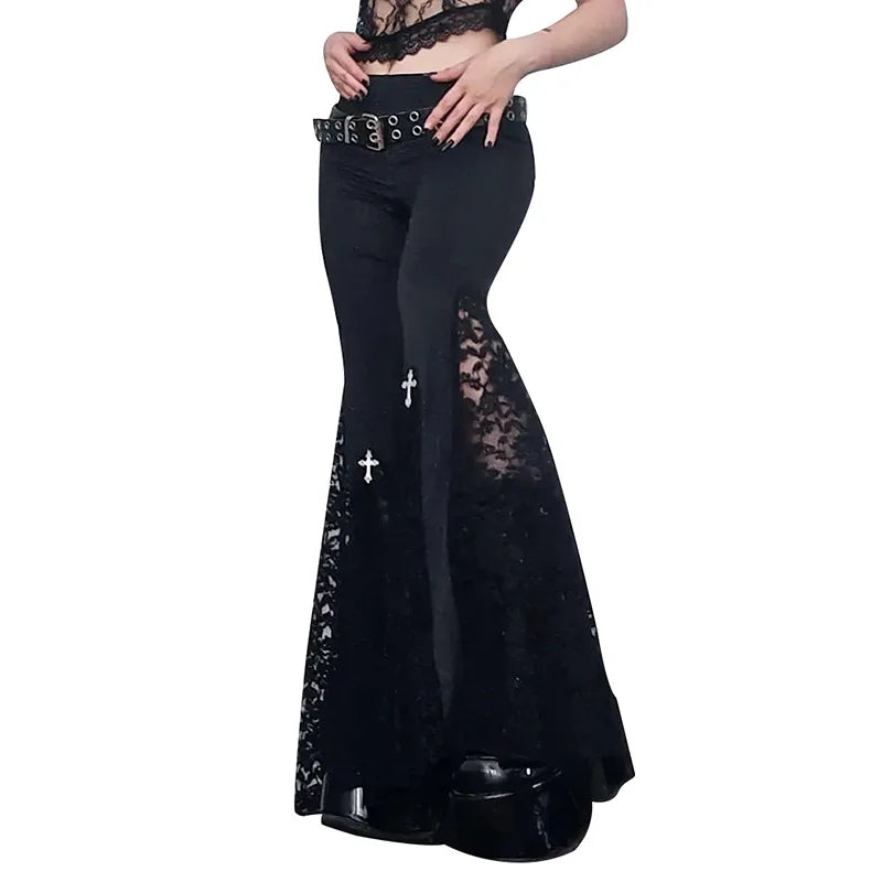 Black Gothic Flare Pants