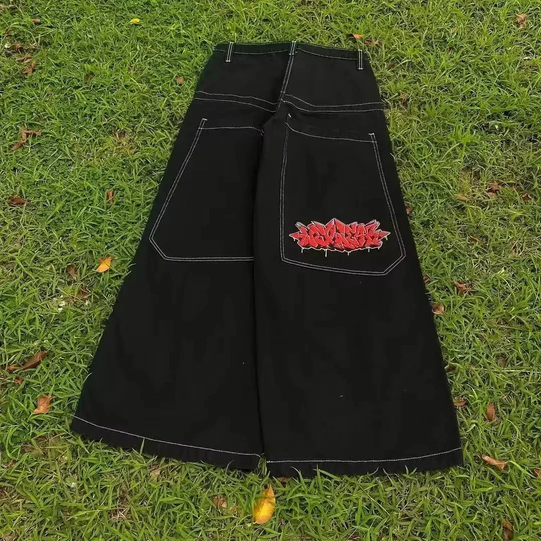 Black Baggy Y2K Jeans