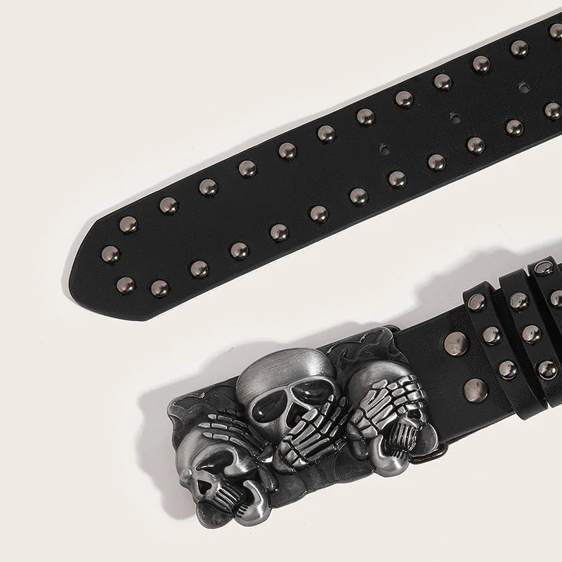 Black Rivet Punk Belt
