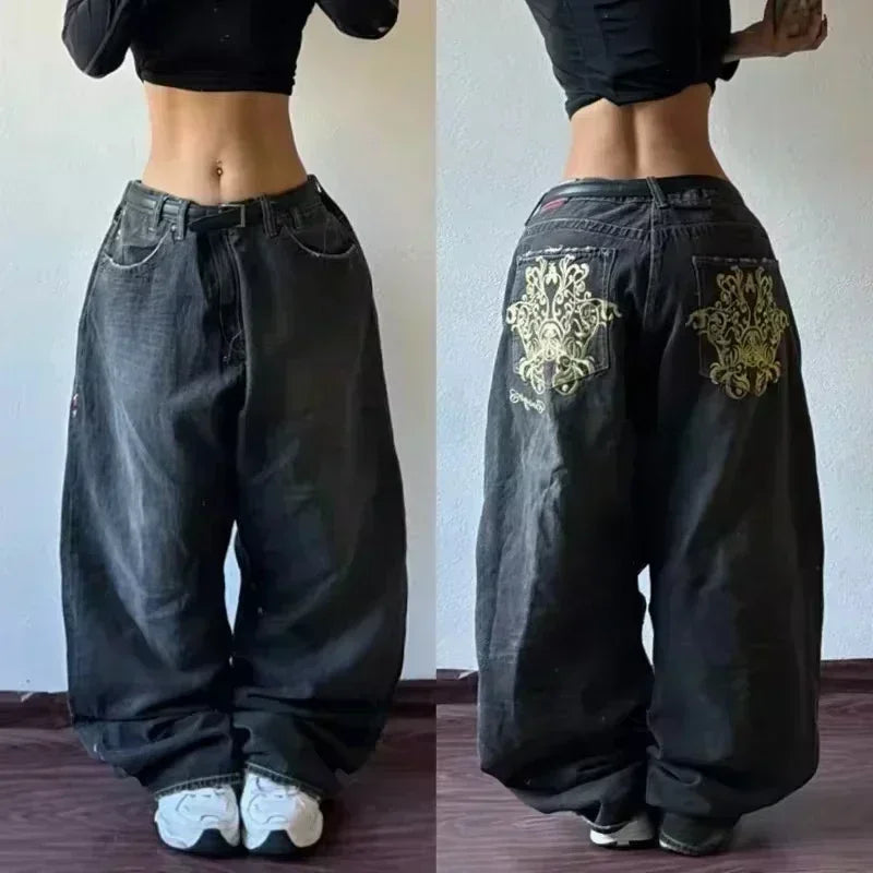 Black Baggy Y2K Jeans