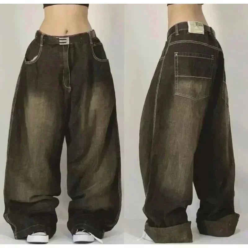 Black Baggy Y2K Jeans