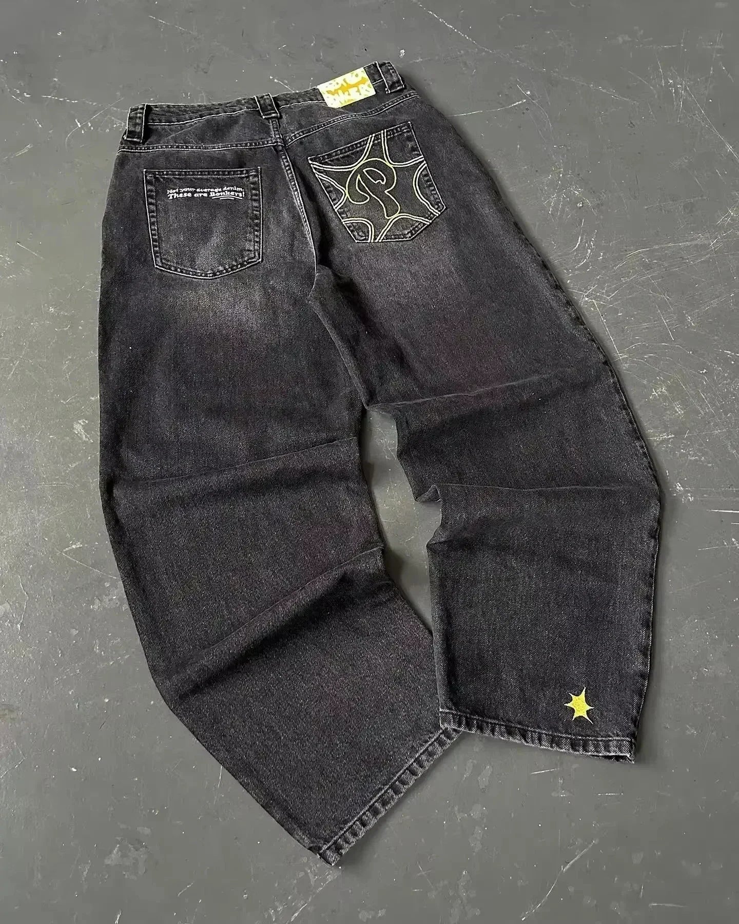 Black Baggy Y2K Jeans