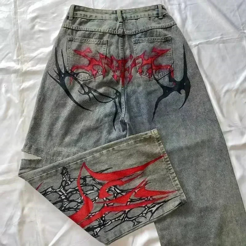 Black Baggy Y2K Jeans
