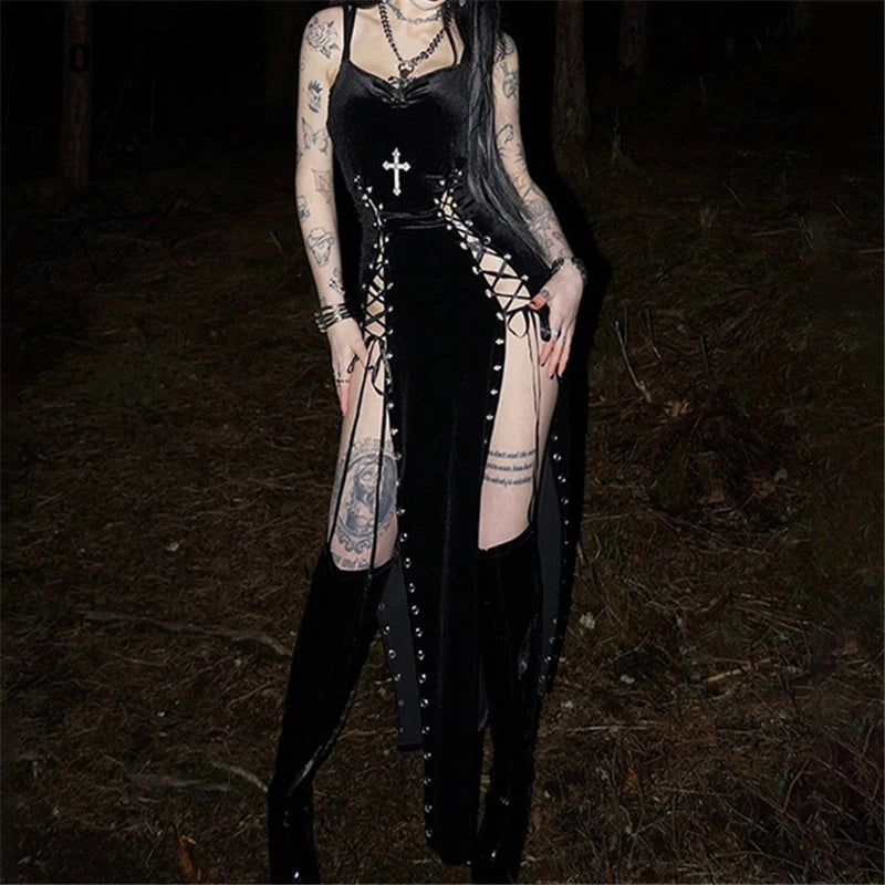 Black Side Split Maxi Dress
