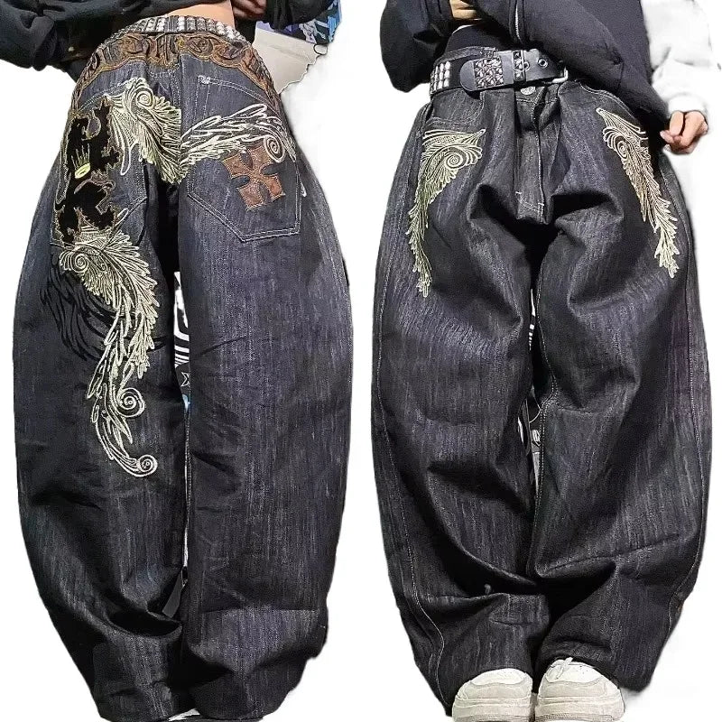 Black Baggy Y2K Jeans
