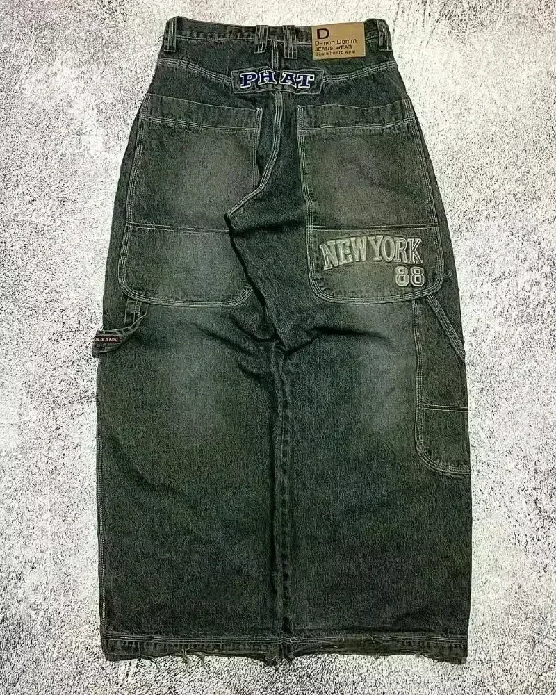 Black Baggy Y2K Jeans
