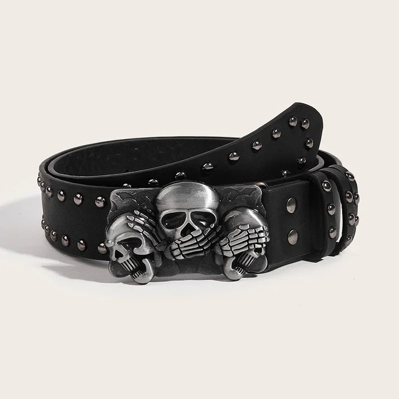 Black Rivet Punk Belt