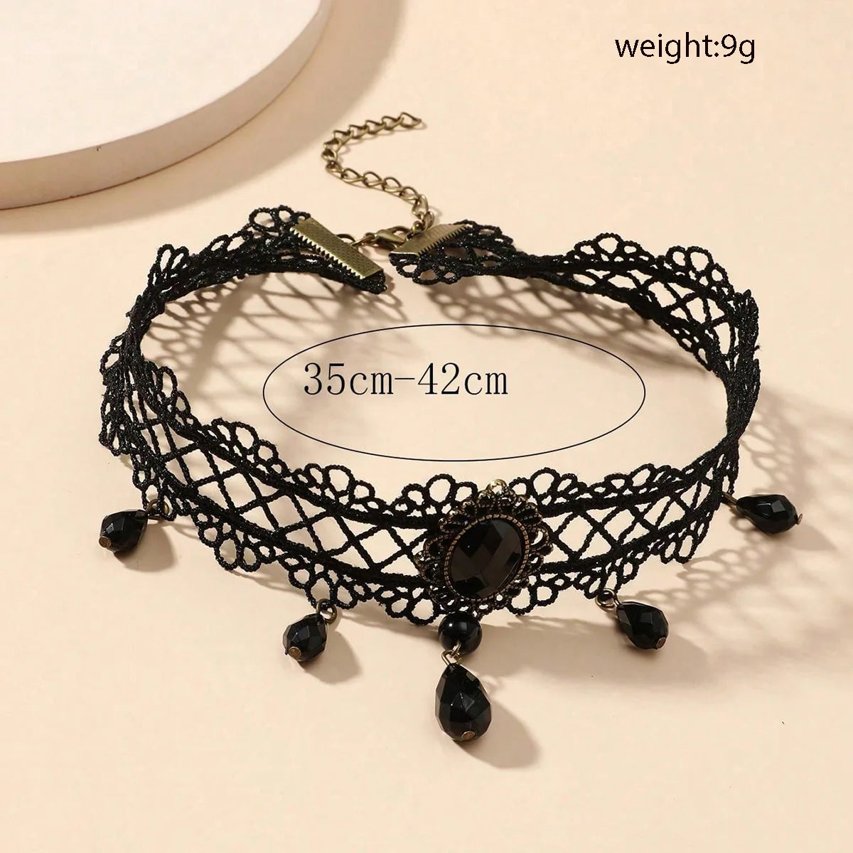 Black Crystal Lace Choker