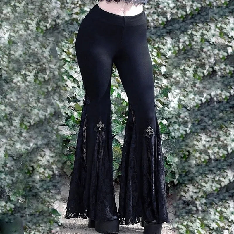 Black Gothic Flare Pants