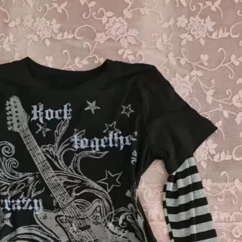 Punk Stripe Patchwork Tee