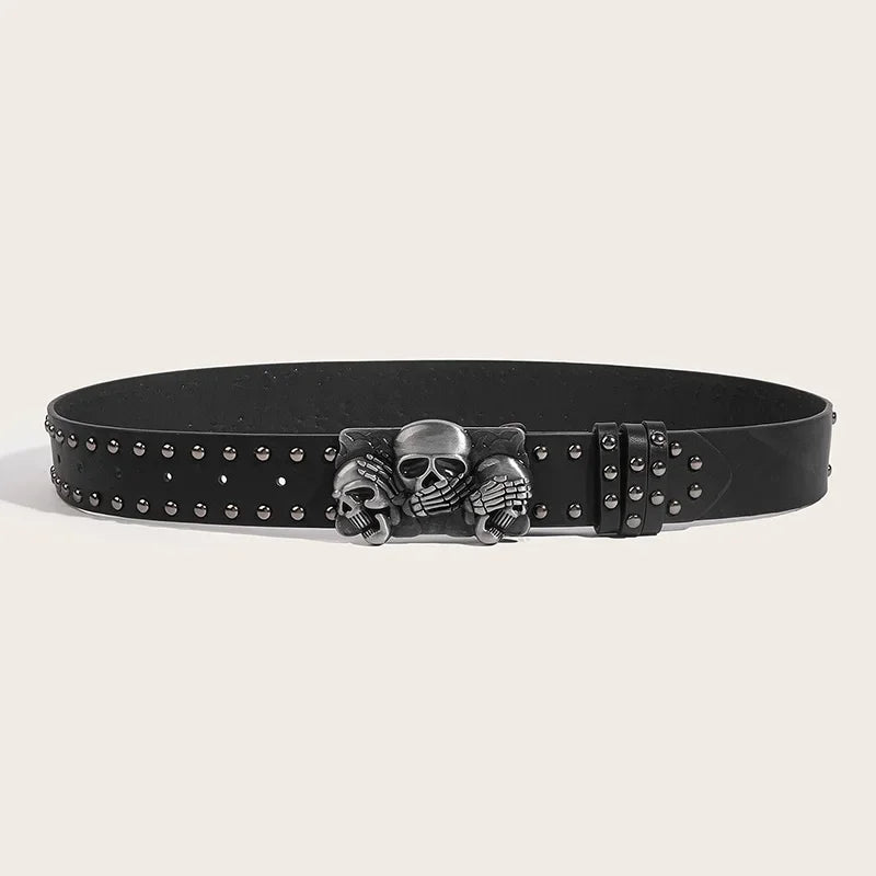 Black Rivet Punk Belt