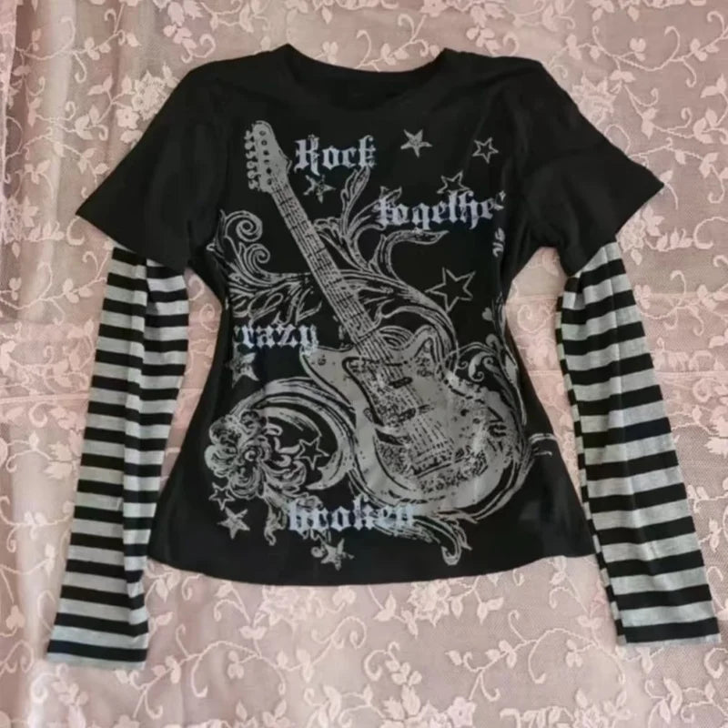 Punk Stripe Patchwork Tee