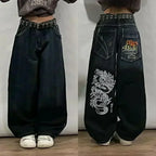 Black Baggy Y2K Jeans