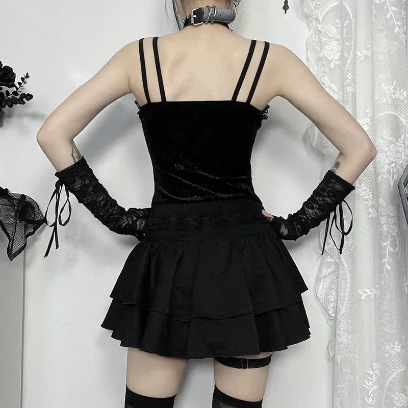 Black Mall Goth Mini Skirt