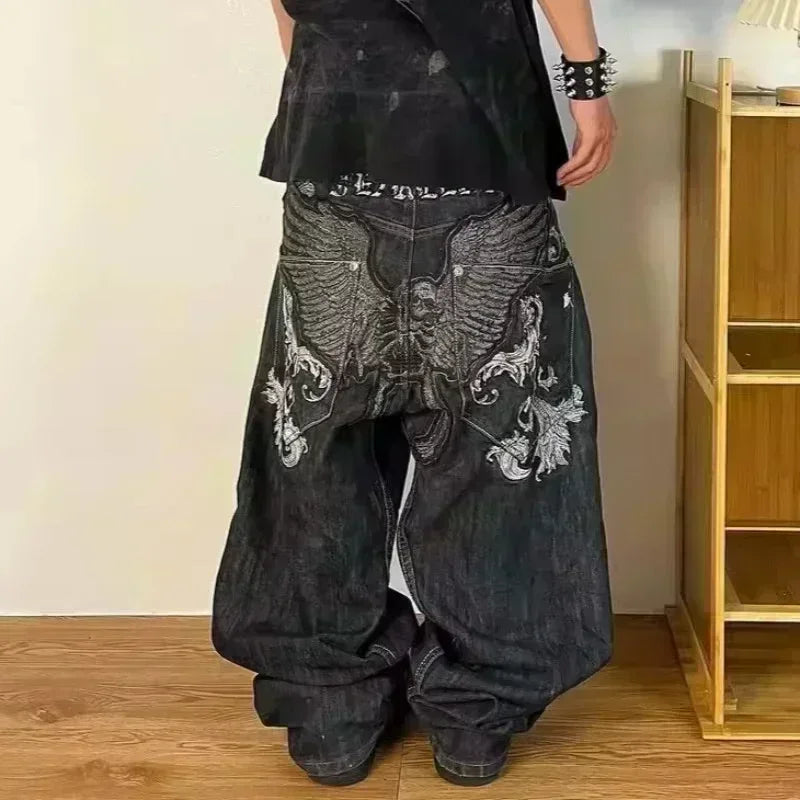 Black Baggy Y2K Jeans