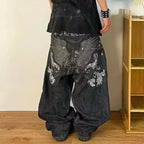 Black Baggy Y2K Jeans