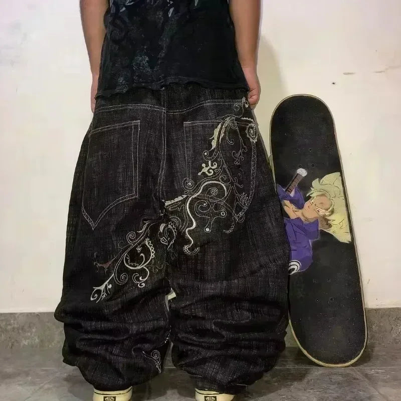 Black Baggy Y2K Jeans