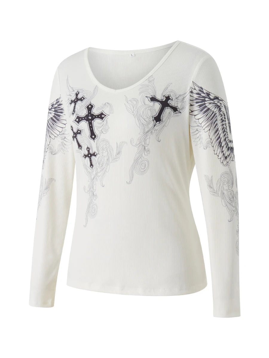 Cross Wings Long Sleeve Tee