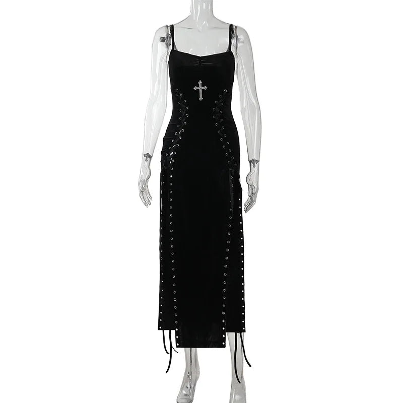 Black Side Split Maxi Dress