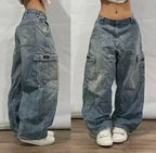 Black Baggy Y2K Jeans
