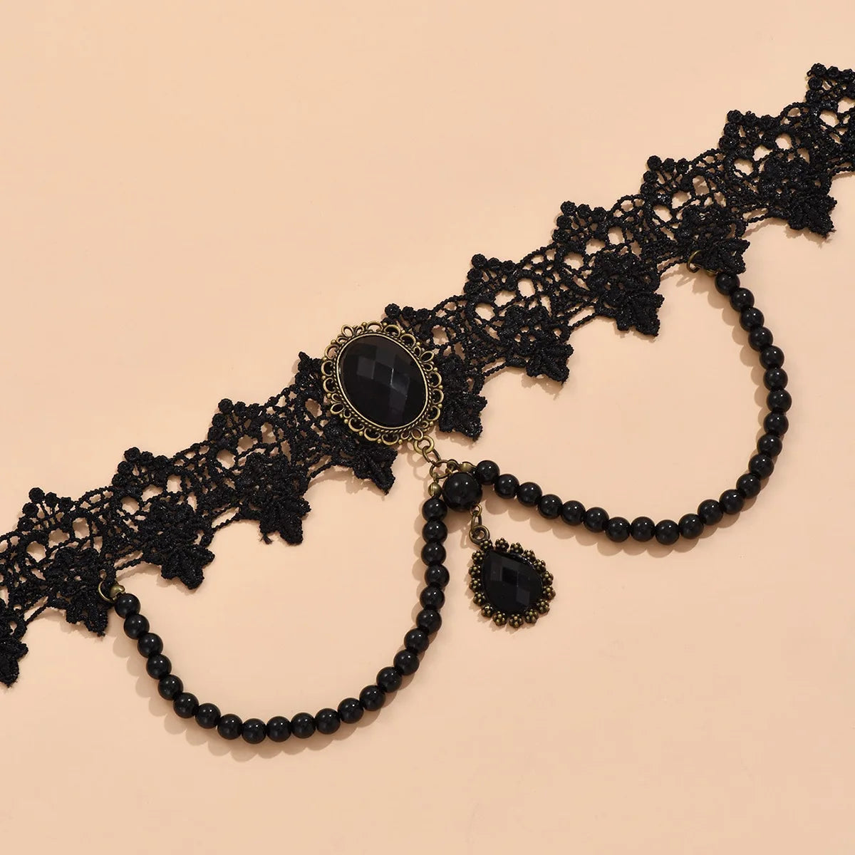 Black Crystal Lace Choker