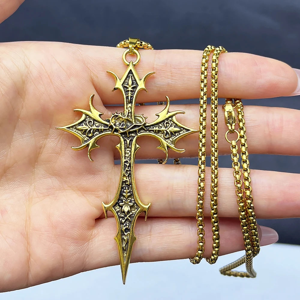 Gothic Cross Pendant Necklace