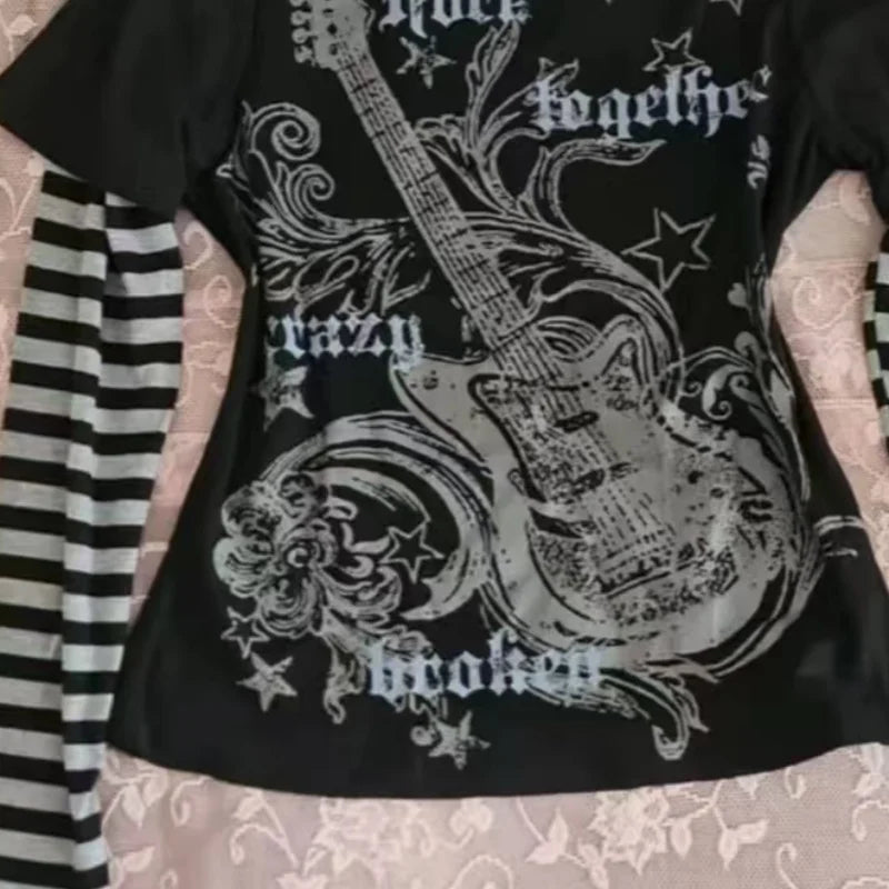 Punk Stripe Patchwork Tee