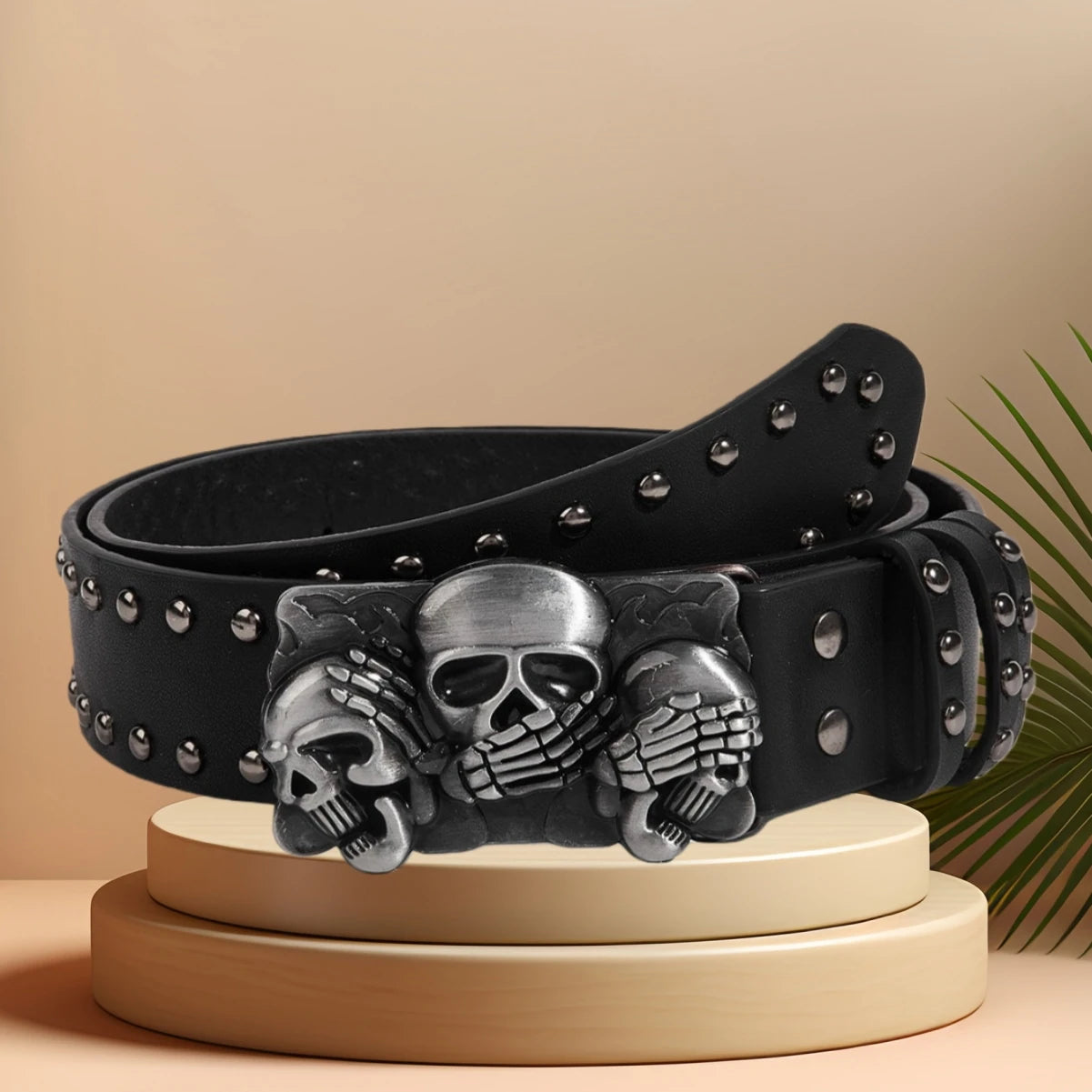 Black Rivet Punk Belt