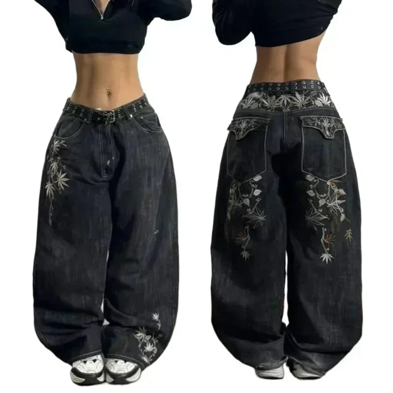 Black Baggy Y2K Jeans