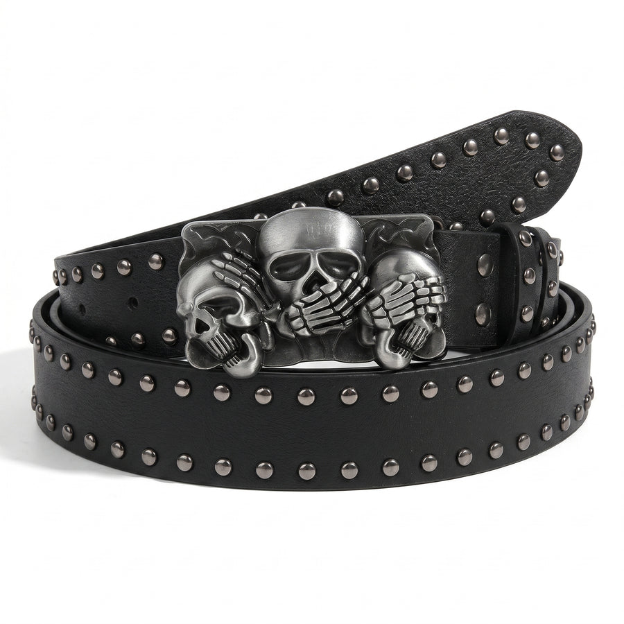 Black Rivet Punk Belt