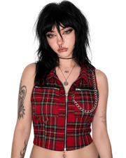 Plaid Chain Crop Cami