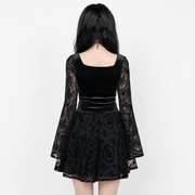 Black Gothic Lace Dress Collection — Mini, Corset & Maxi Variations