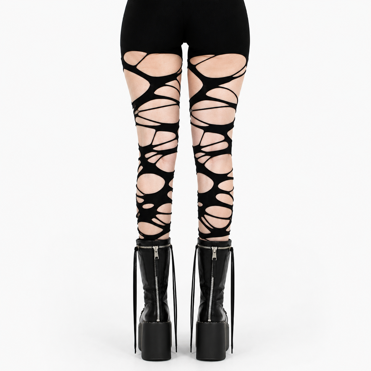 Black Ripped Mesh Tights