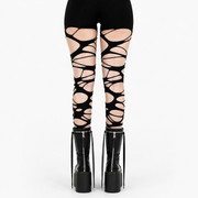 Black Ripped Mesh Tights