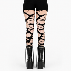 Black Ripped Mesh Tights
