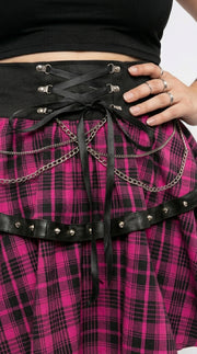 Punk Plaid A-Line Mini Skirt — Plus Size