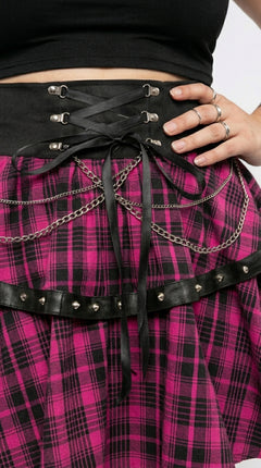 Punk Plaid A-Line Mini Skirt — Plus Size