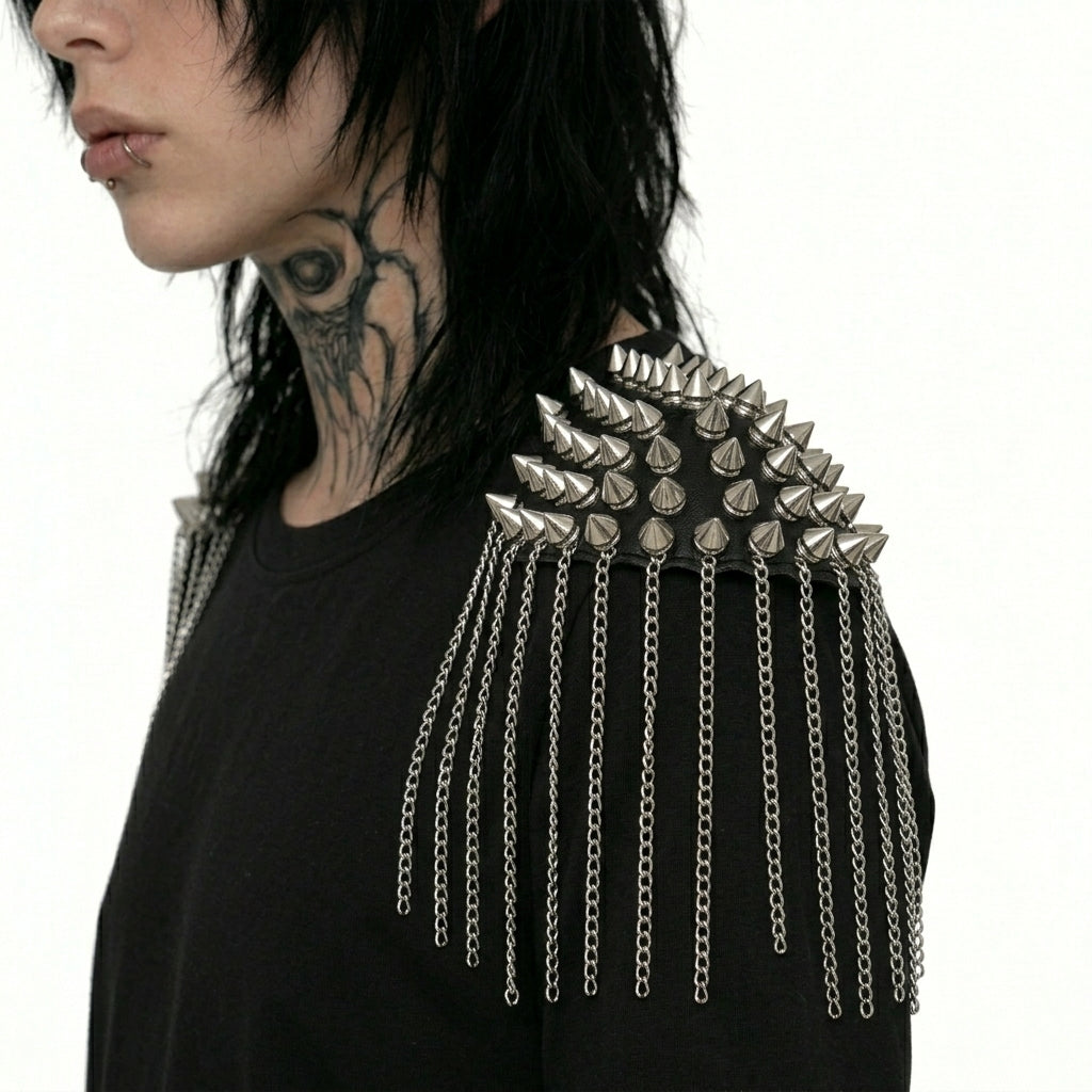 Chain tassel punk shoulder epaulettes