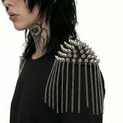 Chain tassel punk shoulder epaulettes