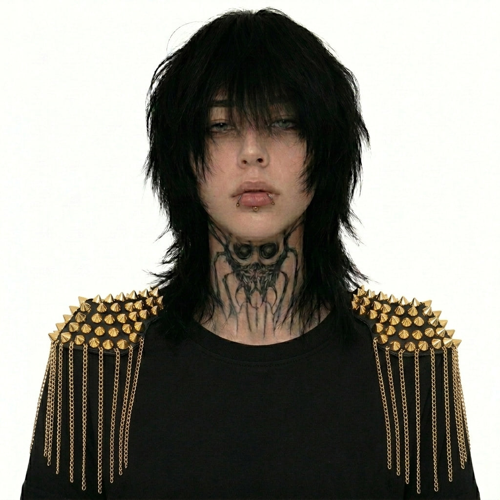 Chain tassel punk shoulder epaulettes