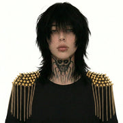 Chain tassel punk shoulder epaulettes